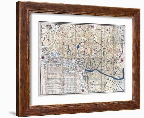 Map of Edo-null-Framed Giclee Print