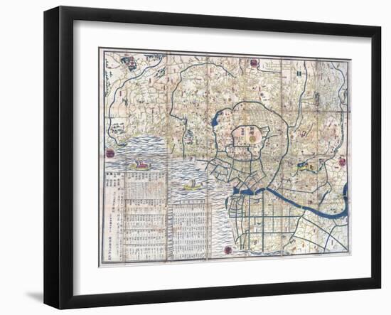 Map of Edo-null-Framed Giclee Print