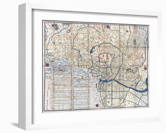 Map of Edo-null-Framed Giclee Print