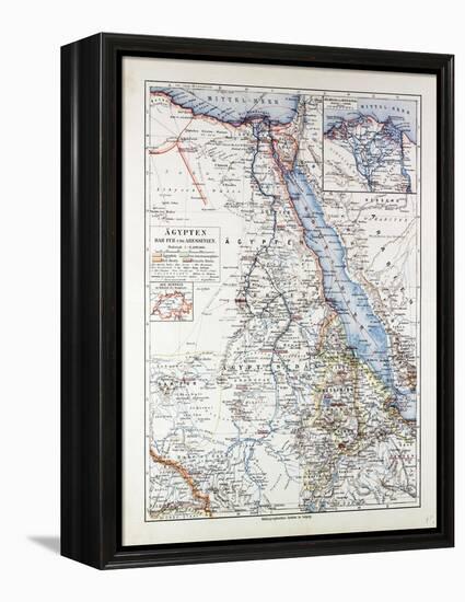 Map of Egypt Sudan 1899-null-Framed Premier Image Canvas