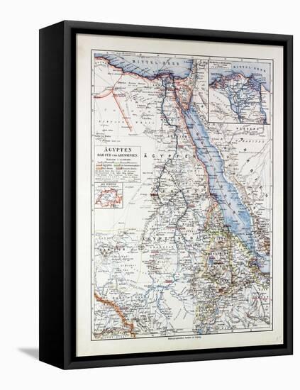 Map of Egypt Sudan 1899-null-Framed Premier Image Canvas