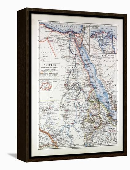 Map of Egypt Sudan 1899-null-Framed Premier Image Canvas