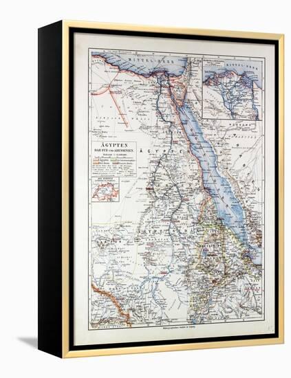 Map of Egypt Sudan 1899-null-Framed Premier Image Canvas