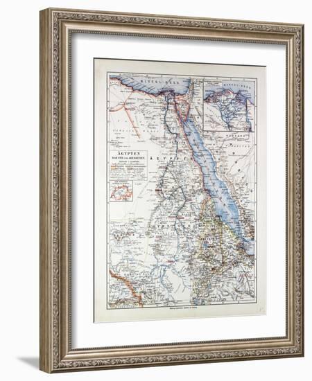 Map of Egypt Sudan 1899-null-Framed Giclee Print