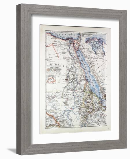 Map of Egypt Sudan 1899-null-Framed Giclee Print