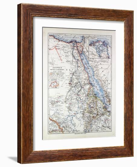 Map of Egypt Sudan 1899-null-Framed Giclee Print