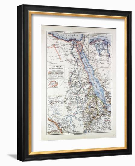 Map of Egypt Sudan 1899-null-Framed Giclee Print