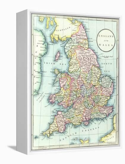 Map of England and Wales, 1852, from R.H. Laurie's Atlas-null-Framed Premier Image Canvas