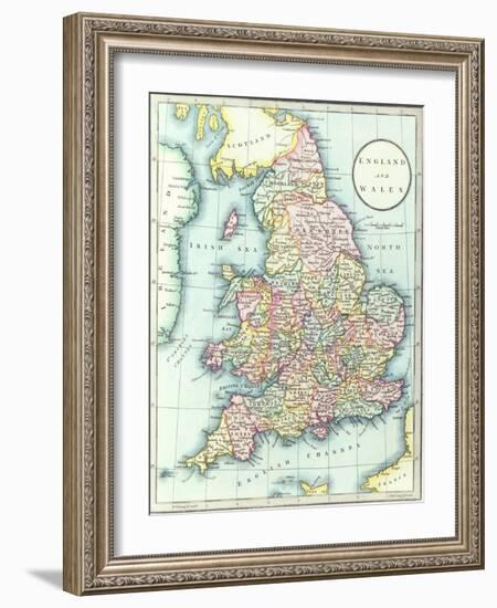 Map of England and Wales, 1852, from R.H. Laurie's Atlas-null-Framed Giclee Print