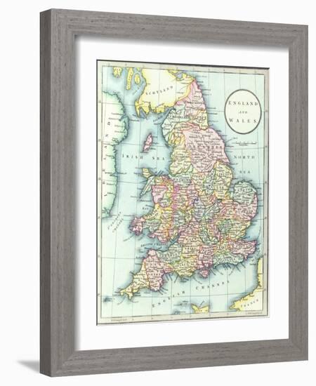 Map of England and Wales, 1852, from R.H. Laurie's Atlas-null-Framed Giclee Print