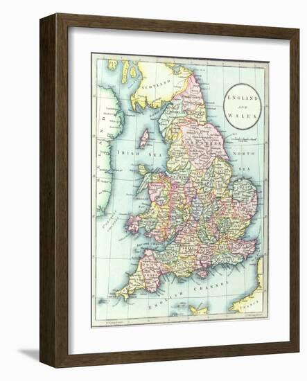 Map of England and Wales, 1852, from R.H. Laurie's Atlas-null-Framed Giclee Print