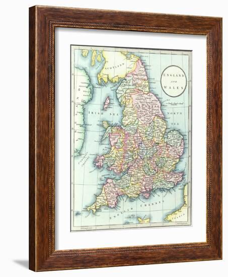 Map of England and Wales, 1852, from R.H. Laurie's Atlas-null-Framed Giclee Print