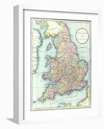 Map of England and Wales, 1852, from R.H. Laurie's Atlas-null-Framed Giclee Print