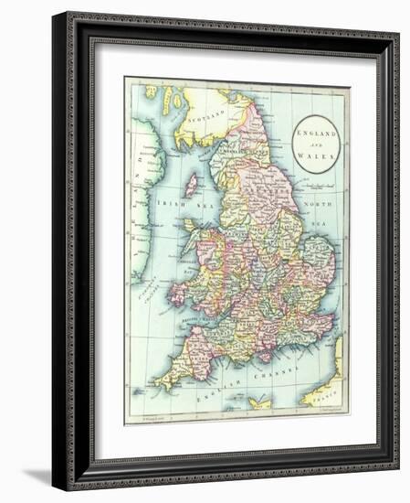 Map of England and Wales, 1852, from R.H. Laurie's Atlas-null-Framed Giclee Print