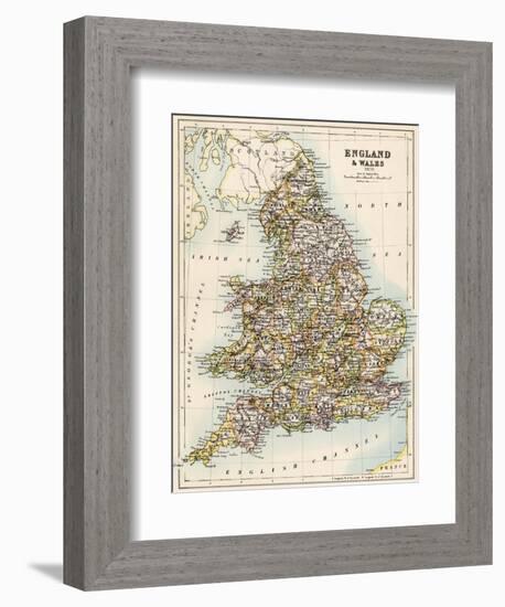 Map of England and Wales, 1870s-null-Framed Giclee Print