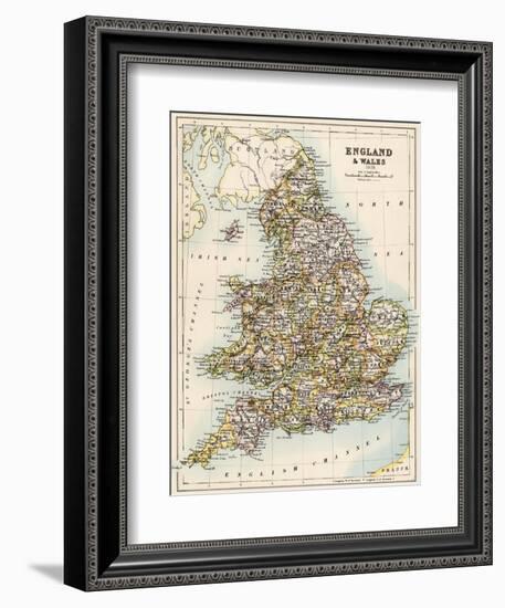 Map of England and Wales, 1870s-null-Framed Giclee Print