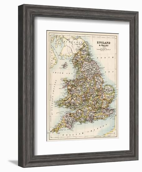 Map of England and Wales, 1870s-null-Framed Giclee Print