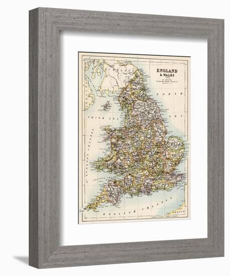 Map of England and Wales, 1870s-null-Framed Giclee Print