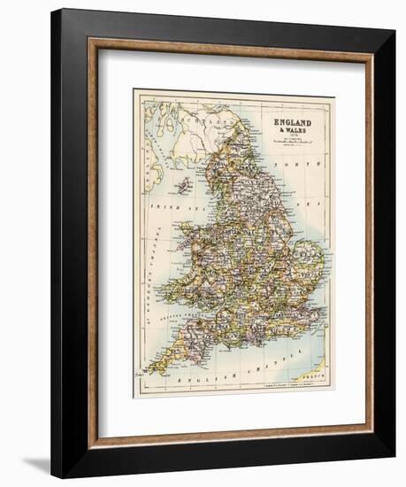 Map of England and Wales, 1870s-null-Framed Giclee Print