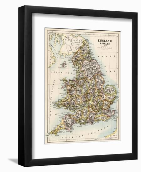 Map of England and Wales, 1870s-null-Framed Giclee Print