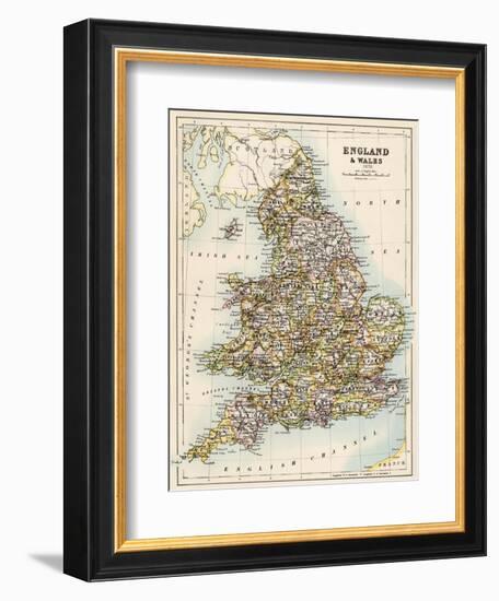 Map of England and Wales, 1870s-null-Framed Giclee Print