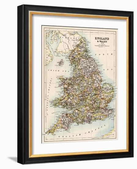 Map of England and Wales, 1870s-null-Framed Giclee Print