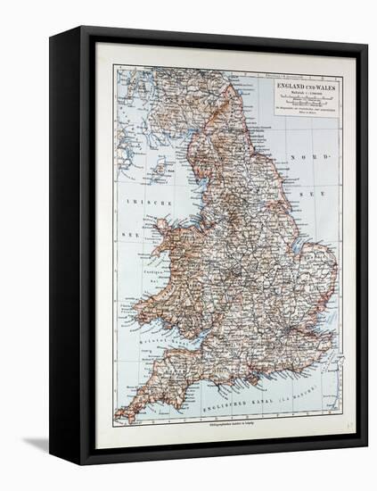 Map of England and Wales 1899-null-Framed Premier Image Canvas