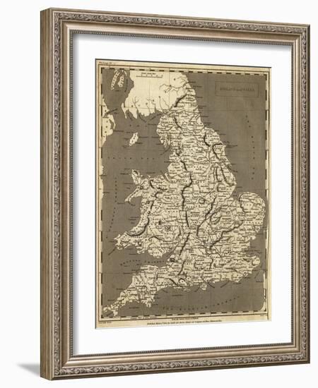 Map of England and Wales from 1802-null-Framed Giclee Print