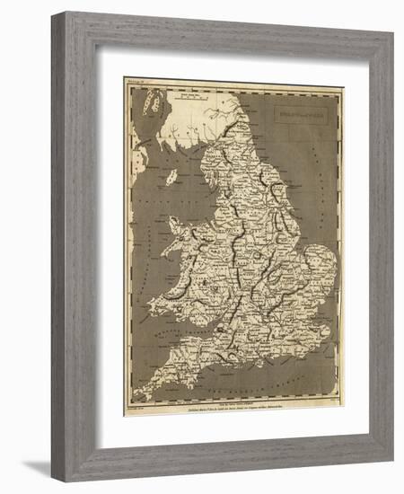 Map of England and Wales from 1802-null-Framed Giclee Print