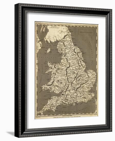 Map of England and Wales from 1802-null-Framed Giclee Print