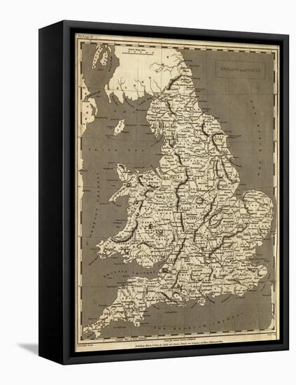 Map of England and Wales from 1802-null-Framed Premier Image Canvas