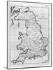 Map of England and Wales Showing Kingdoms of Saxon Heptarchy-null-Mounted Art Print