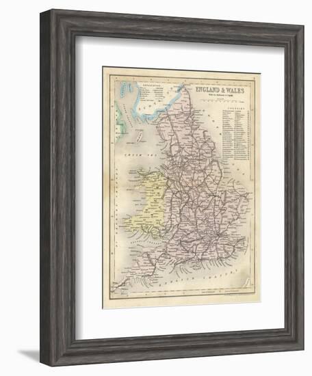 Map of England and Wales Showing Railways and Canals-James Archer-Framed Photographic Print