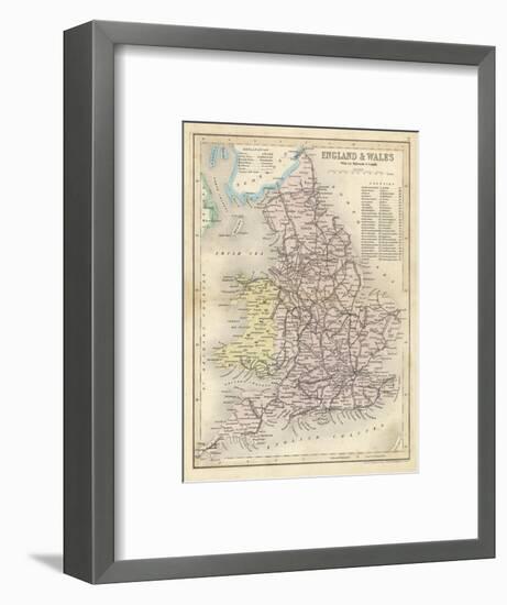 Map of England and Wales Showing Railways and Canals-James Archer-Framed Photographic Print