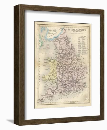 Map of England and Wales Showing Railways and Canals-James Archer-Framed Photographic Print