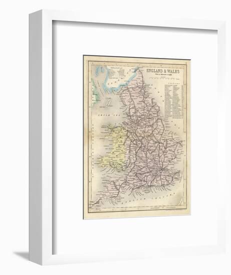 Map of England and Wales Showing Railways and Canals-James Archer-Framed Photographic Print