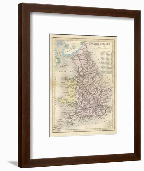 Map of England and Wales Showing Railways and Canals-James Archer-Framed Photographic Print