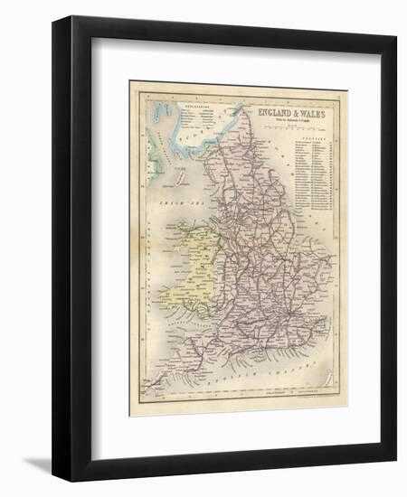 Map of England and Wales Showing Railways and Canals-James Archer-Framed Photographic Print