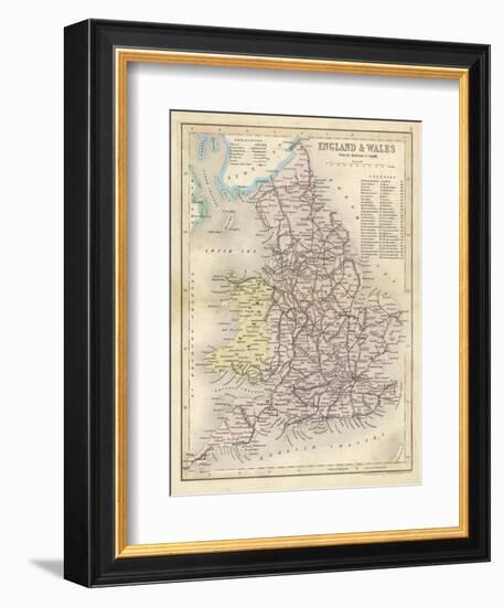 Map of England and Wales Showing Railways and Canals-James Archer-Framed Photographic Print