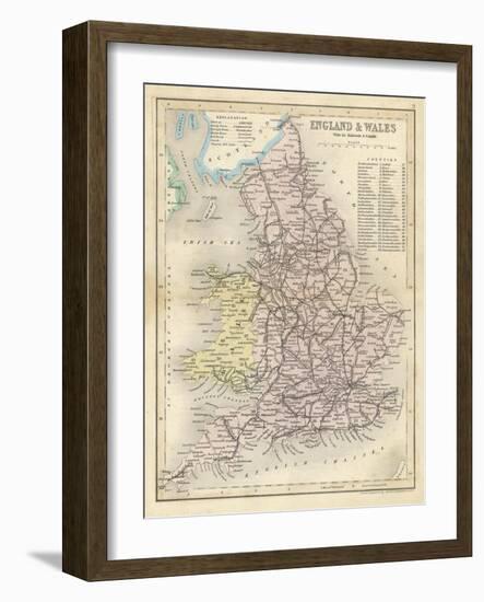 Map of England and Wales Showing Railways and Canals-James Archer-Framed Photographic Print