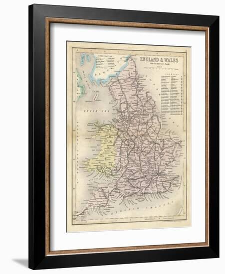 Map of England and Wales Showing Railways and Canals-James Archer-Framed Photographic Print