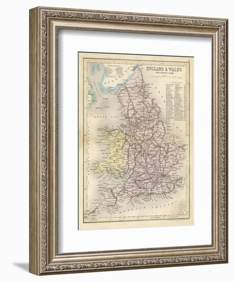 Map of England and Wales Showing Railways and Canals-James Archer-Framed Photographic Print