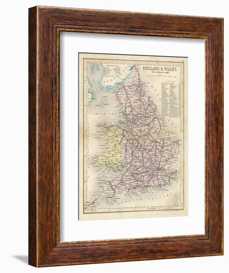 Map of England and Wales Showing Railways and Canals-James Archer-Framed Photographic Print