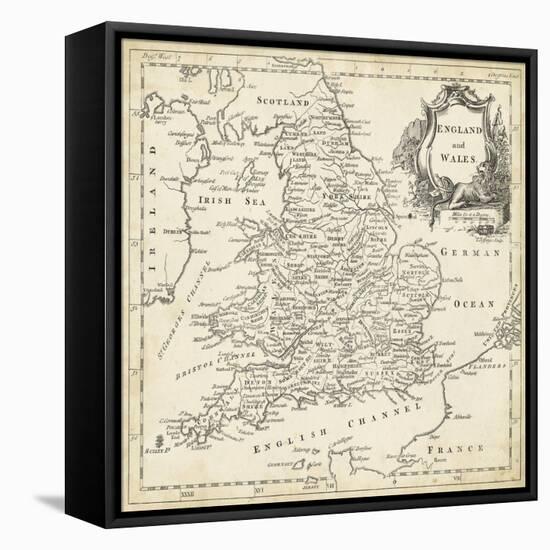 Map of England and Wales-T. Jeffreys-Framed Stretched Canvas