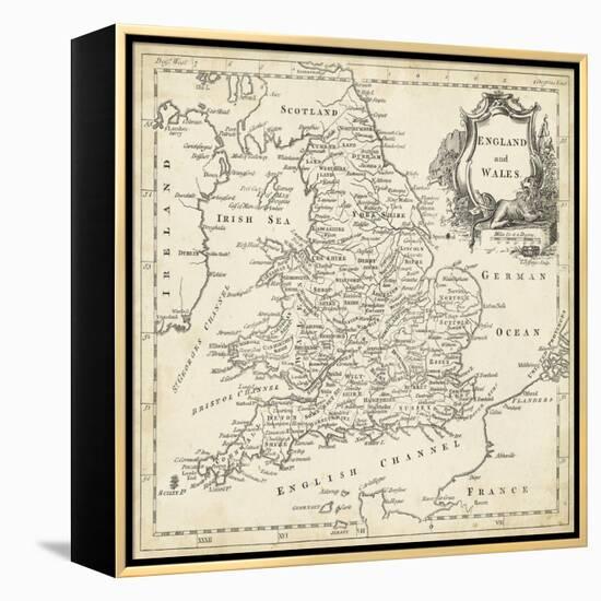 Map of England and Wales-T. Jeffreys-Framed Stretched Canvas