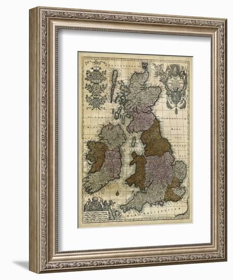 Map of England, Scotland and Ireland-null-Framed Premium Giclee Print