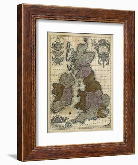 Map of England, Scotland and Ireland-null-Framed Premium Giclee Print