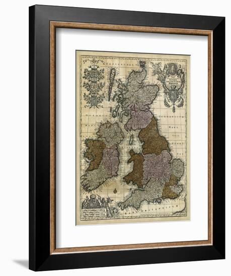 Map of England, Scotland and Ireland-null-Framed Premium Giclee Print