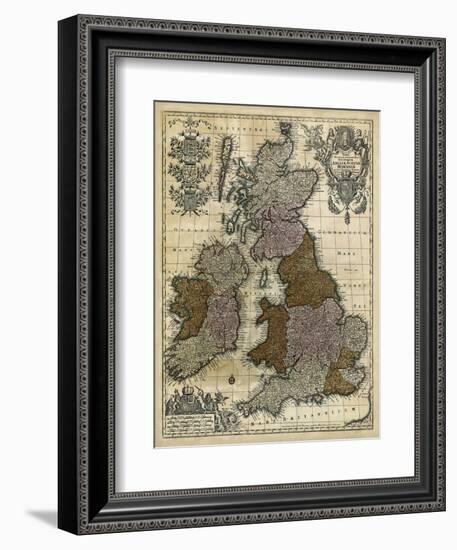 Map of England, Scotland and Ireland-null-Framed Premium Giclee Print