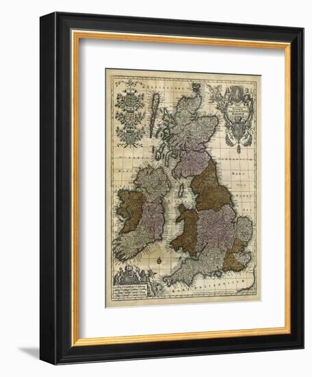 Map of England, Scotland and Ireland-null-Framed Premium Giclee Print